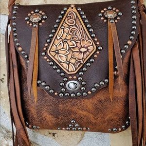 Tooled leather purse